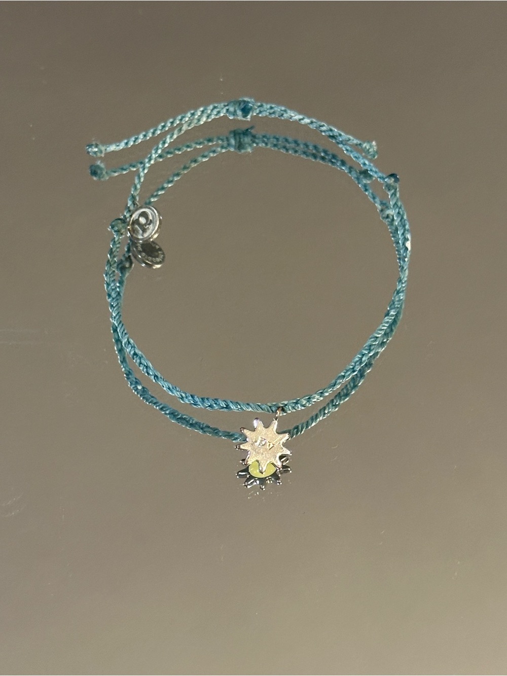 Pura Vida Teal Braided Cord Bracelet with Yellow Sun Charm - Picture 5 of 6